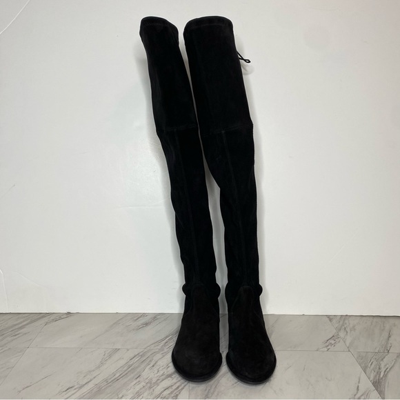 Stuart Weitzman Lowland Black Suede Over the Knee Boot 7M - Picture 2 of 16
